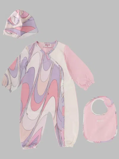 Pucci Baby Cotton Elastane Maternity Set In Pink
