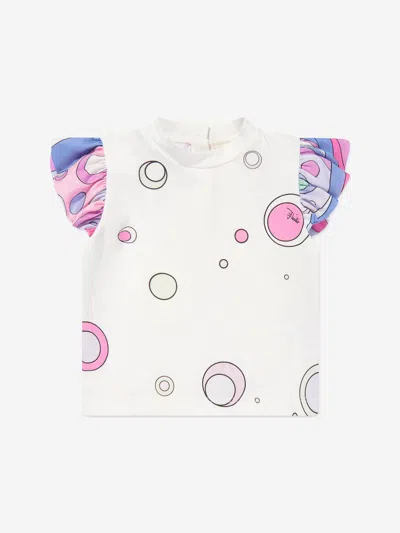 Pucci Baby Girls Fontane Jersey Top In Ivory