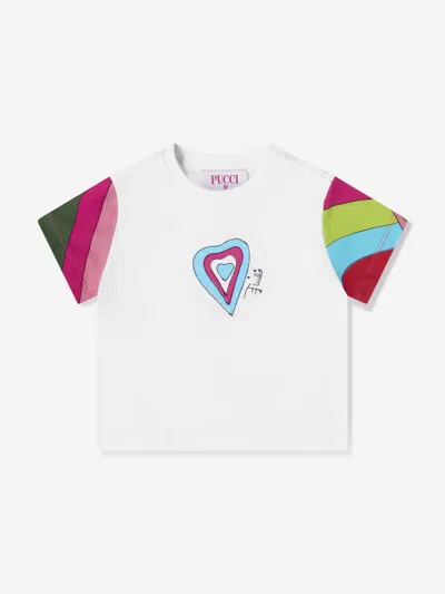 Pucci Baby Girls Heart Print T-shirt In Multi