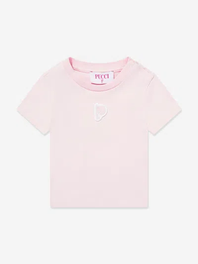 Pucci Baby Girls Logo T-shirt In Pink