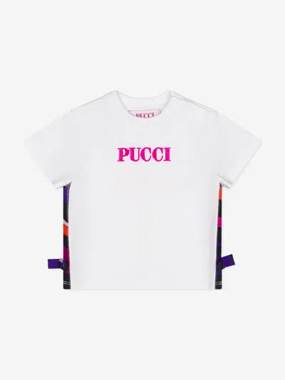Pucci Baby Girls Logo T-shirt In White
