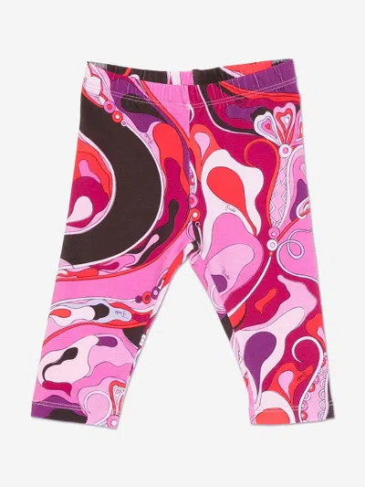 Pucci Baby Girls Orchidee Print Leggings In Multi