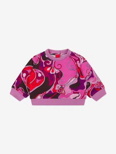 Pucci Kids'  Baby Girls Orchidee Print Sweatshirt In Pink
