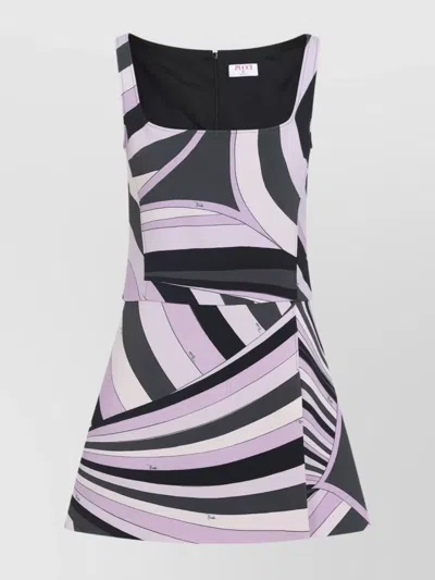 PUCCI BACKLESS MINI DRESS ABSTRACT PATTERN