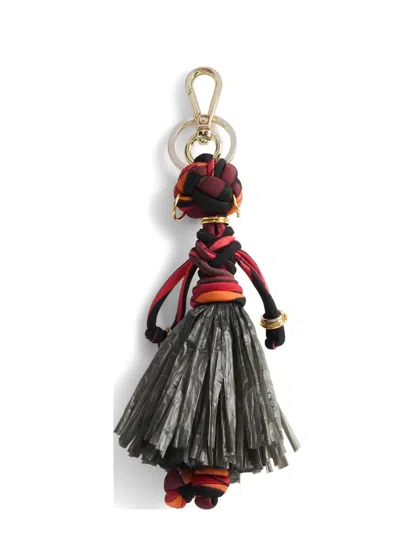 Pucci Bag Charm In Iride Print In Gray