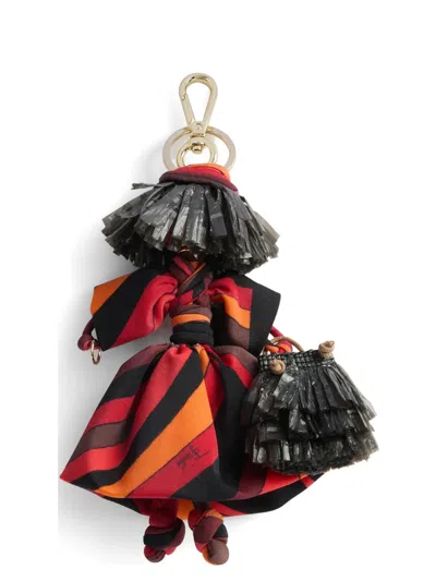 Pucci Bag Charm In Iride-print In Black