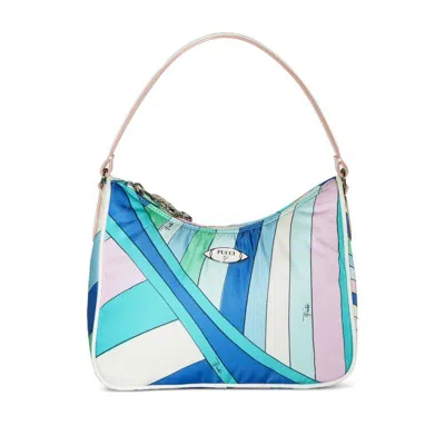 Pucci Yummy Logo-plaque Shoulder Bag In Blue