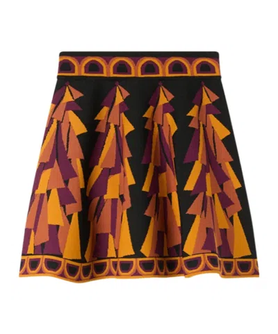 Pucci Baiadera Print Flared Jacquard Skirt In Brown