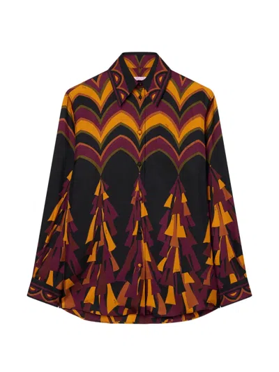 Pucci Baiadera Print Silk Shirt In Black