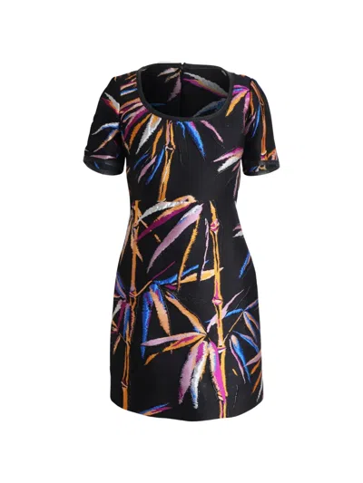 Pre-owned Pucci Bamboo Print Dress In Black