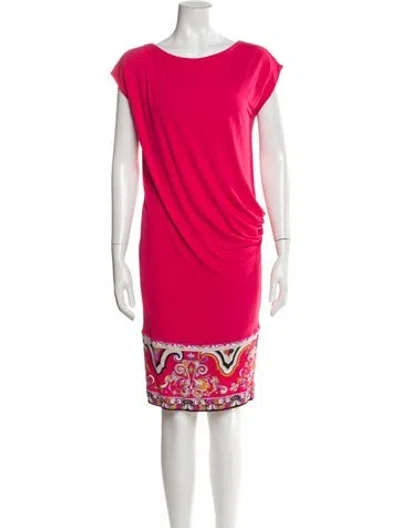 Pre-owned Pucci Bateau Neckline Knee-length Dress In Pink