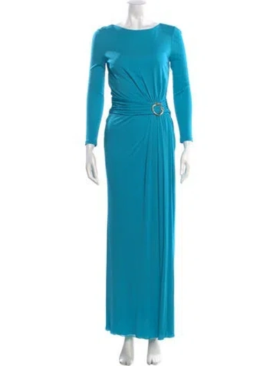 Pre-owned Pucci Bateau Neckline Long Dress W/ Tags In Blue