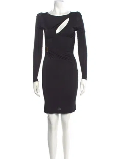 Pre-owned Pucci Bateau Neckline Mini Dress In Black