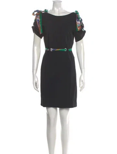 Pre-owned Pucci Bateau Neckline Mini Dress In Black