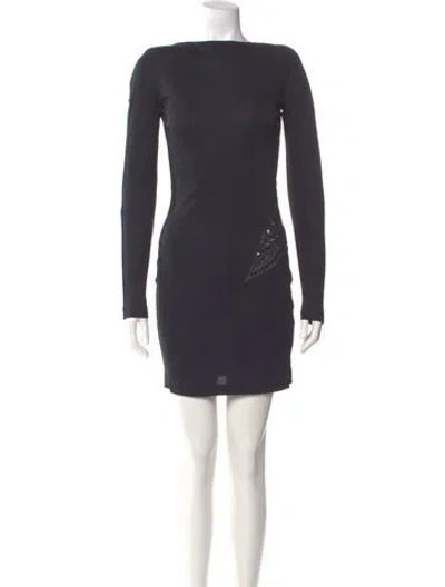 Pre-owned Pucci Bateau Neckline Mini Dress In Black