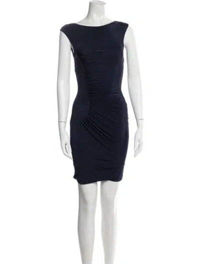 Pre-owned Pucci Bateau Neckline Mini Dress In Blue