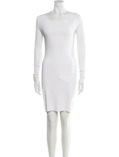 Pre-owned Pucci Bateau Neckline Mini Dress In White