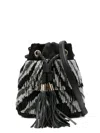 Pucci Beaded-fringe Bucket Bag In Black