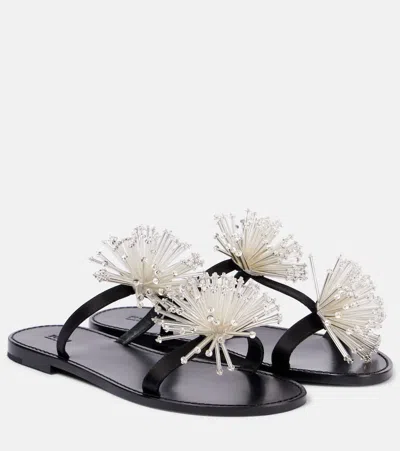Pucci Beaded Sandals In Black