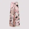 Pucci Orchidee Print Silk Twill Wide-leg Pants In Beige