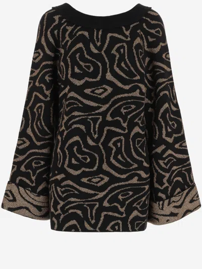 Pucci Beige/black Maze Print Short Dress In Multi
