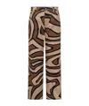 Pucci Bottuned Print Trousers In Brown