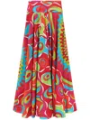 Pucci Bersaglio-print Cotton Maxi Skirt In Red