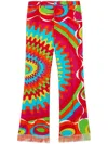 PUCCI RED BERSAGLIO-PRINT COTTON TROUSERS