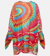 Pucci Bersaglio-print Kaftan Minidress In Multicoloured