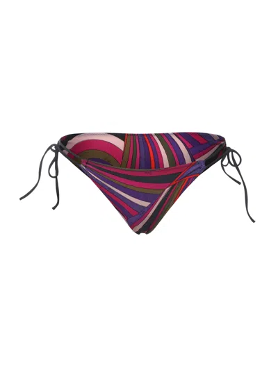 Pucci Bikini Bottoms With Iris Print In Multi