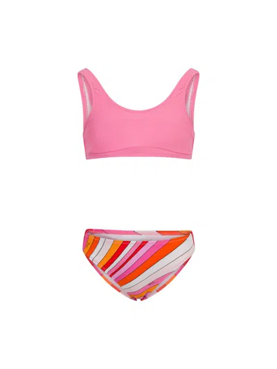 Pucci Kids' Bikini Costume In Pink