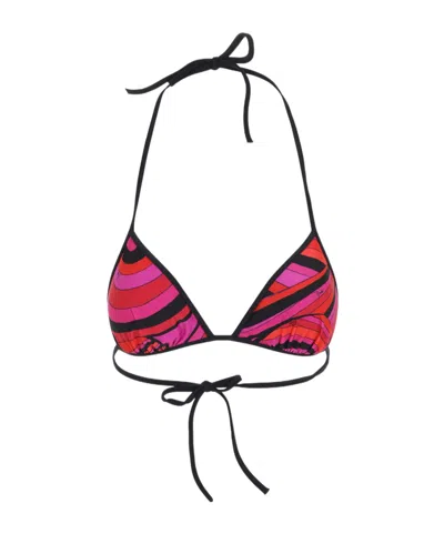 Pucci Halter Neck Triangle Bikini Top Adjustable Ties In Multi