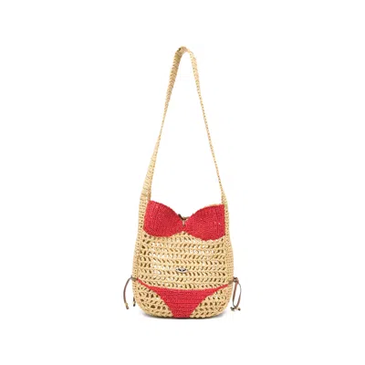 Pucci Bikini-patch Woven Shoulder Bag In Neutral
