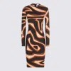 Pucci Black And Gold Viscose Dress In Brown