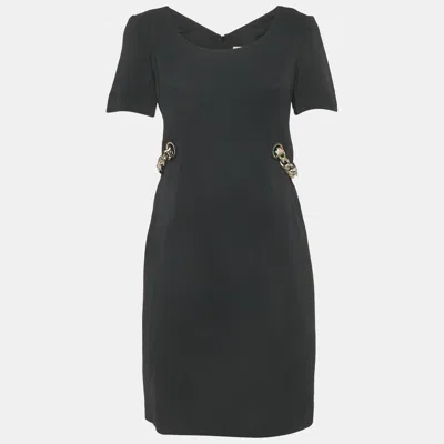 Pre-owned Pucci Black Crepe Ribbon Details Mini Dress M