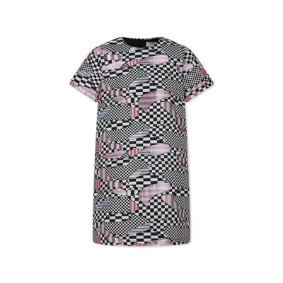 Pucci Kids' Black Dress For Girl With Abstract Print