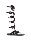 Pucci Black Embellished Gladiator Sandals In Black