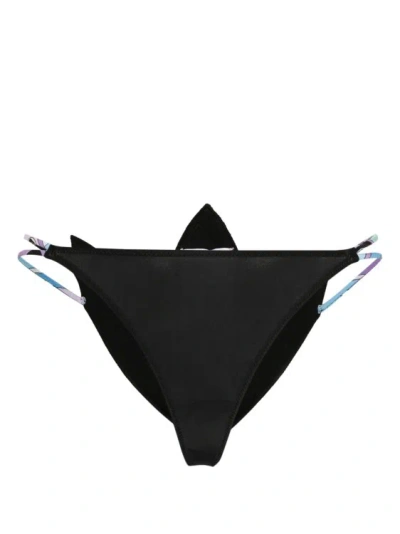 Pucci Floral-appliqué Bikini Bottoms In Black