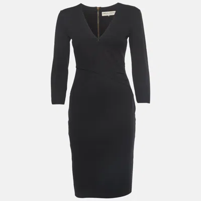 Pre-owned Pucci Black Knit V-neck Knee Length Dress S