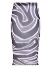 Pucci Prnted Tulle Longuette Midi Skirt Clothing In Black