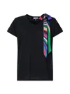 Pucci Bow-embellished Cotton T-shirt In Black
