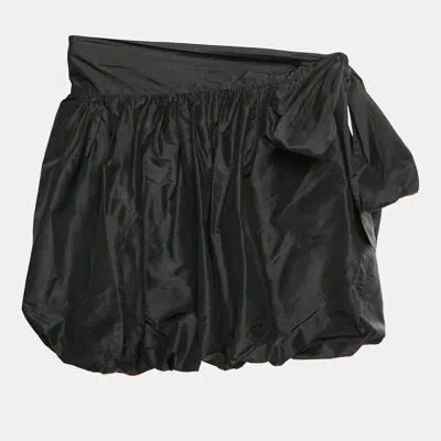 Pre-owned Pucci Black Silk Taffeta Bubble Hem Mini Skirt S