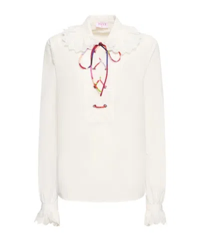 Pucci Blended Satin Shirt In White