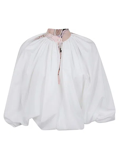 Pucci Blouse - Cotton Popeline In White
