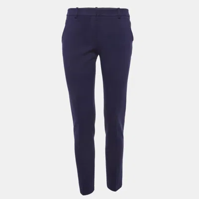 Pre-owned Pucci Blue Stretch Crepe Straight Fit Trousers M Waist/28"