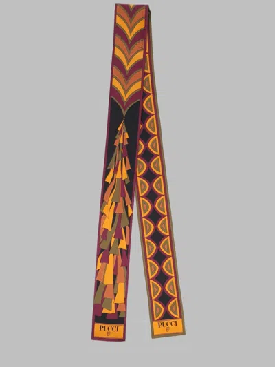 Pucci Bordeaux Silk Scarf In Multi