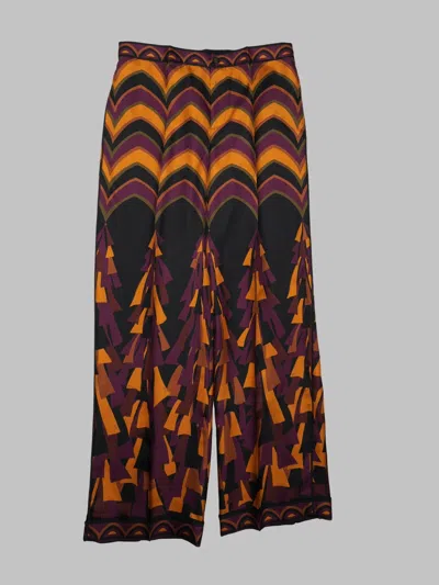 Pucci Bordeaux Silk Trousers For Women In Multi
