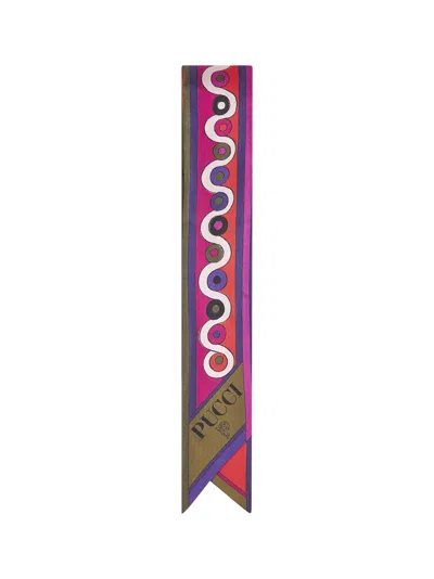 Pucci Boucle And Astro Print Silk Twill Scarf In Multi