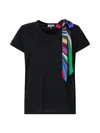 Pucci Bow-embellished Cotton T-shirt In Black