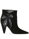Pucci Bow-embellished Suede Ankle Boots In Nero